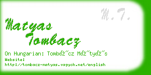 matyas tombacz business card